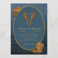 Nautical Gold Seepferds Sea Snails Beach Hochzeit