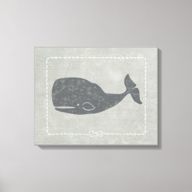 Nautical Gray Whale Leinwanddruck (Vorderseite)
