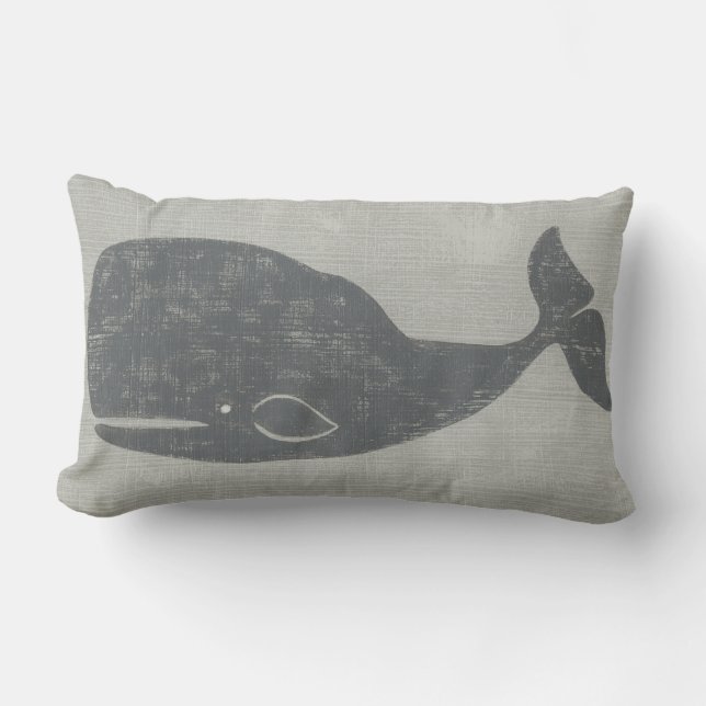 Nautical Gray Whale Lendenkissen (Vorderseite)