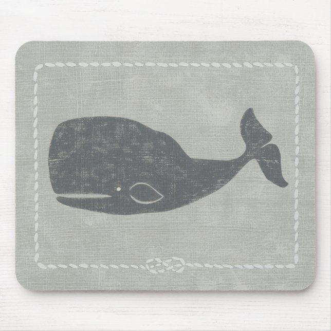 Nautical Gray Whale Mousepad (Vorne)