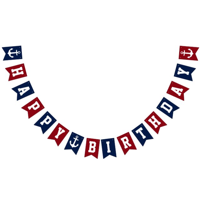 Nautical Happy Birthday Wimpelkette (Alle)