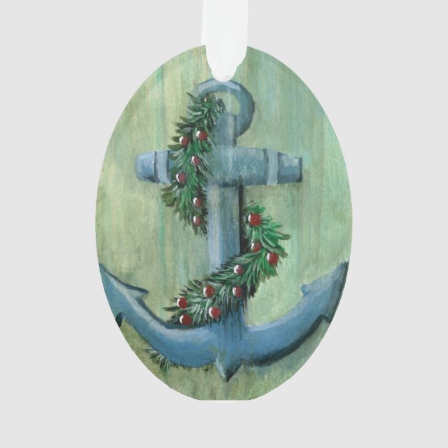 Nautical Holiday Anchor Ornament (Rückseite)