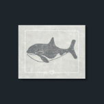 Nautical Killer Whale Leinwanddruck<br><div class="desc">"Whale of a Tale" von Chariklia Zarris. Ein Killerwal auf einem nautischen Hintergrund.</div>