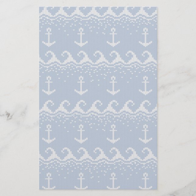 Nautical Knit Pattern Briefpapier (Vorderseite)