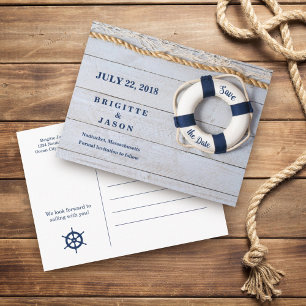 Nautical Life Saver Datum der Datums-Karte Ankündigungspostkarte