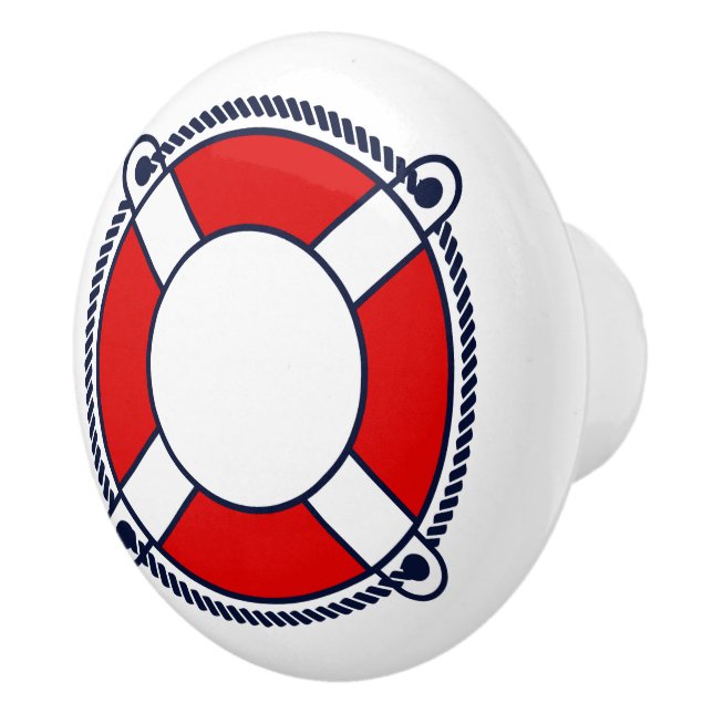 Nautical Lifesaver Lifebuoy Keramik Möbelknopf Keramikknauf (Rechts)