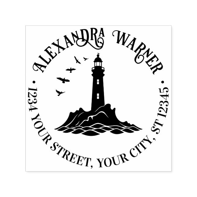 Nautical Lighthouse #3 Name Rücksendeadresse Permastempel (Design)
