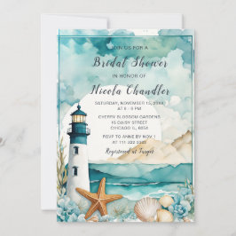 Nautical Lighthouse Brautparty Einladung