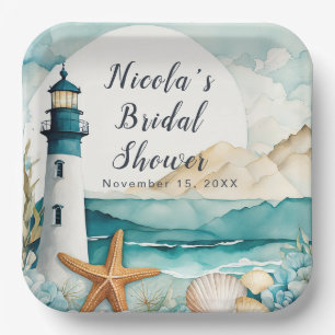 Nautical Lighthouse Brautparty Pappteller
