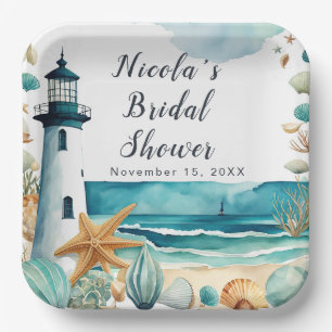 Nautical Lighthouse Brautparty Pappteller