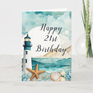 Nautical Lighthouse Geburtstag Karte