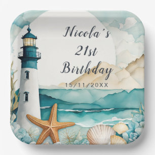 Nautical Lighthouse Geburtstag Pappteller