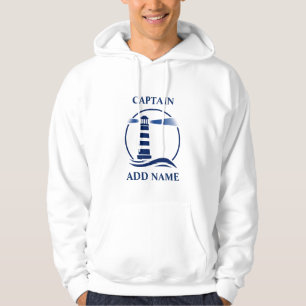 Nautical Lighthouse mit Captain oder Marine Name N Hoodie