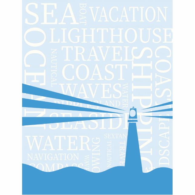 Nautical Lighthouse Poster Freistehende Fotoskulptur (Vorne)