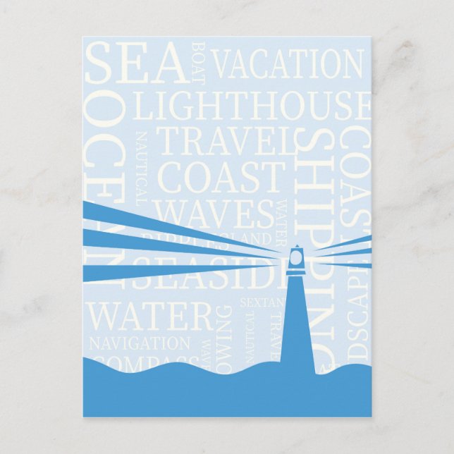 Nautical Lighthouse Poster Postkarte (Vorderseite)