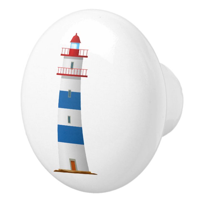 Nautical Lighthouse Red White Blue Keramikknauf (Rechts)