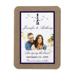 Nautical Lighthouse Wedding Foto Save the Date Magnet