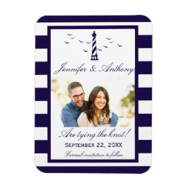 Nautical Lighthouse Wedding Foto Save the Date Magnet