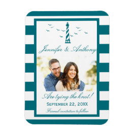Nautical Lighthouse Wedding Foto Save the Date Magnet