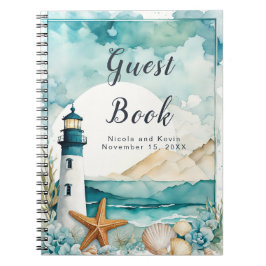 Nautical Lighthouse Wedding Guest Book Notizblock