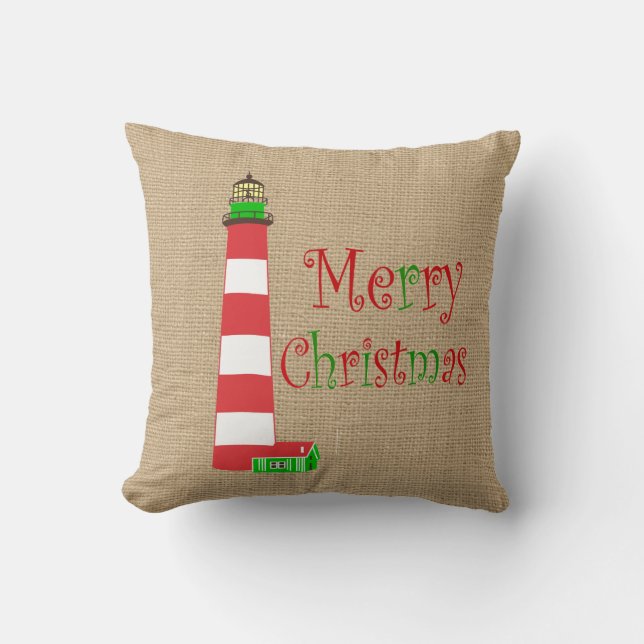 Nautical Lighthouse Weihnachtskissen Kissen (Vorderseite)
