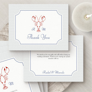 Nautical Lobster Wedding Dankeschön Card Dankeskarte