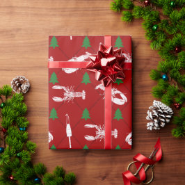 Nautical Lobsters and Buoys Christmas Pattern Geschenkpapier
