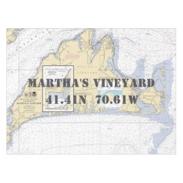 Nautical Longitude Latitude Martha's Vineyard Tischdecke