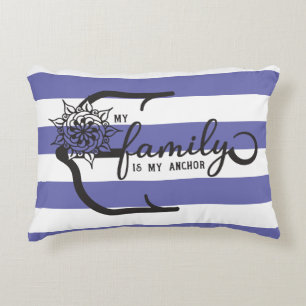Nautical Ma famille est mon Ancre Accent Coussin