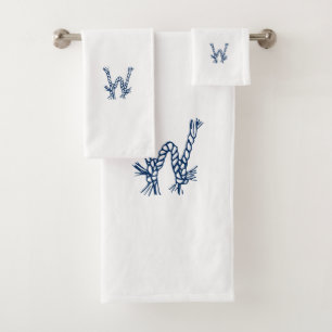 Nautical Marine Weißes Segelseil Badhandtuch Set
