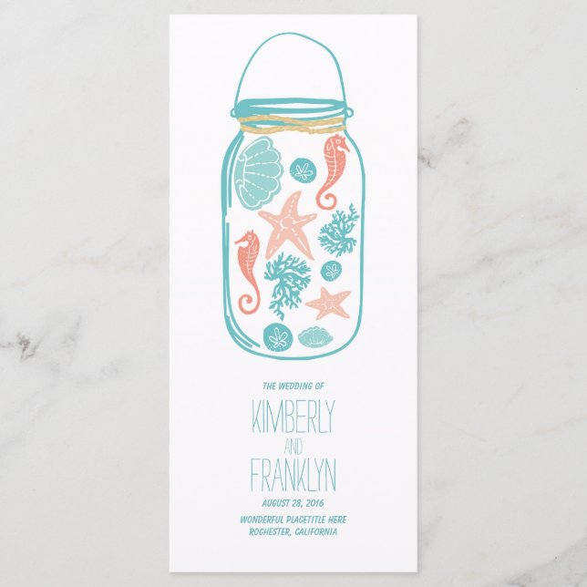 Nautical Mason Jar White Seaside Programmes Programm (Vorderseite)