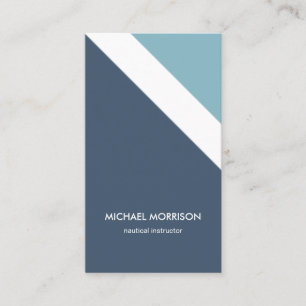 Nautical Mint blue stripes modern masculine smart Visitenkarte