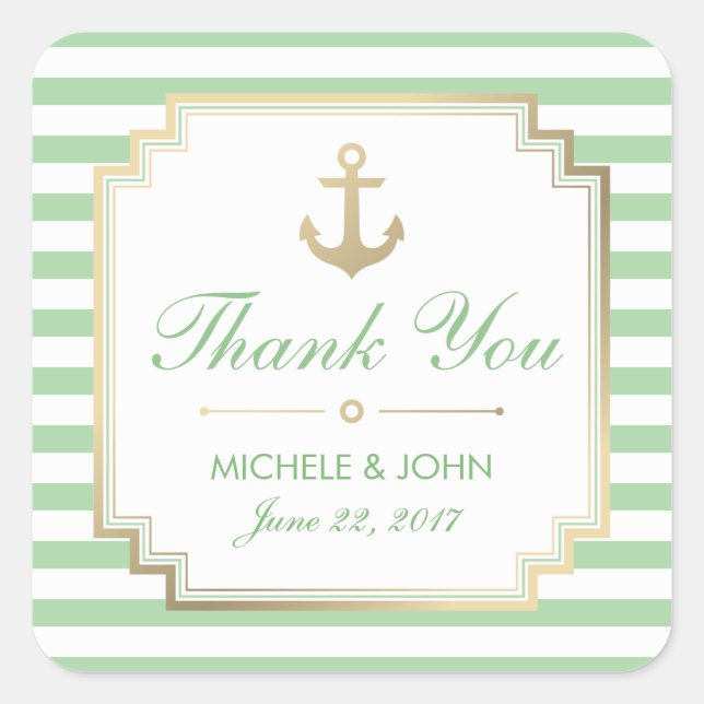 Nautical Mint White Danke, dass du Sticker liebst (Vorderseite)