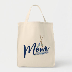 Nautical Mom Established Navy Blau Script-Tasche Tragetasche