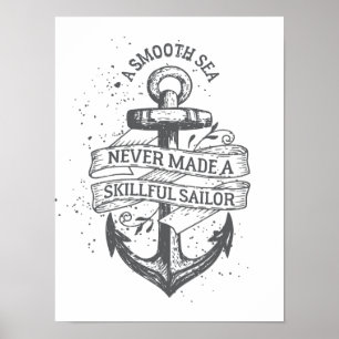 Nautical motivierend Sailer Zitat Poster