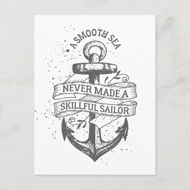 Nautical motivierend Sailer Zitat Postkarte (Vorderseite)