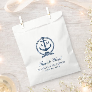 Nautical Navy Anchor Monogram Wedding Danke Geschenktütchen