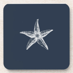 Nautical Navy Blue Simple Eleganfish Getränkeuntersetzer