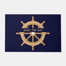 Nautical Navy Blue Wheel Custom Name