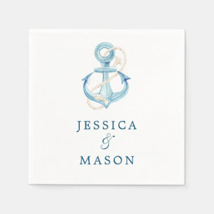 Nautical Navy Hochzeitcocktail Napkin Serviette