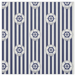 Nautical Navy-Rad/blaue und weiße Streifen Stoff