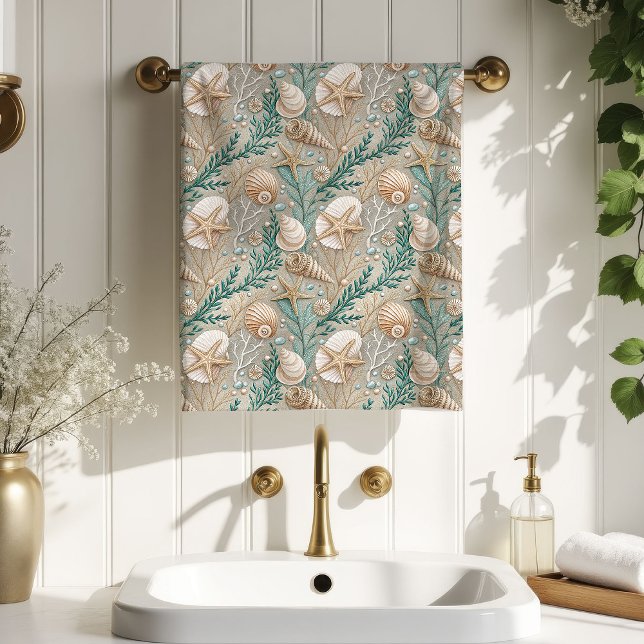 Nautical Pastel Towel Light Brown Beach Style Badhandtuch Set (Nautical Pastel Towel Light Brown Beach Style)