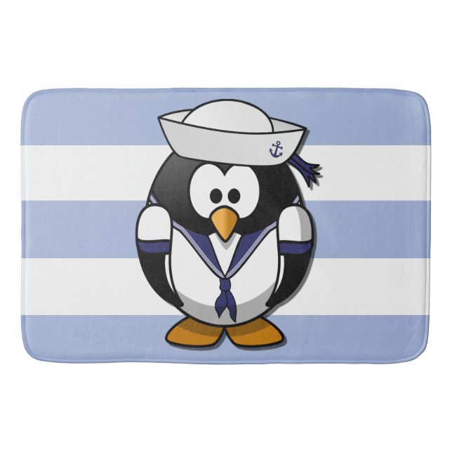 Nautical Penguin Bath Mat Badematte (Vorderseite)