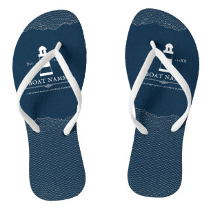 Nautical Personalisiert Navy Blue Leuchtturm Flip Flops