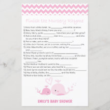 Nautical Pink Whale Baby Duschgel Game PRINTED