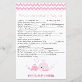 Nautical Pink Whale Baby Duschgel Game PRINTED