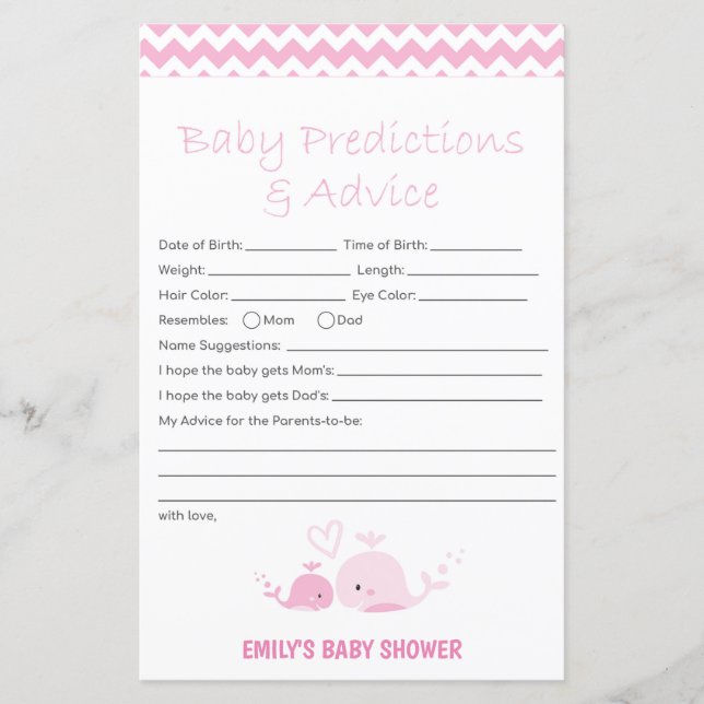 Nautical Pink Whale Baby Duschgel Game PRINTED (Vorderseite)