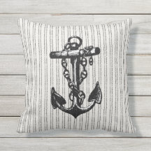 Nautical Pinstrip Anker Schwarzer Außenpilz