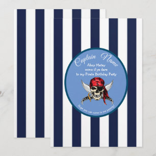 Nautical Pirate Legend Jolly Rodger Einladung