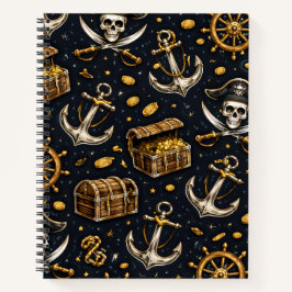 Nautical Pirate Pattern Notebook Notizbuch